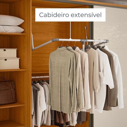 Imagem de Guarda Roupa Casal 2 Portas de Correr 100% MDF com Espelho e Pés Dali
