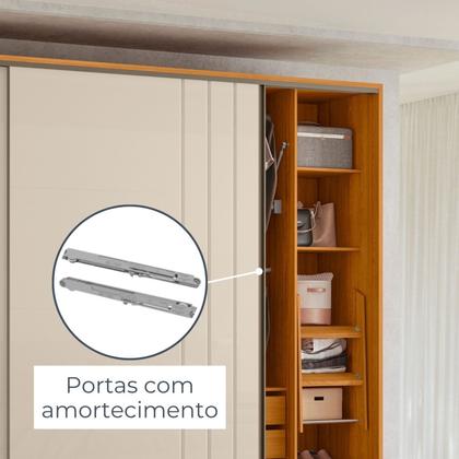 Imagem de Guarda Roupa Casal 2 Portas de Correr 100% MDF com Espelho e Pés Dali