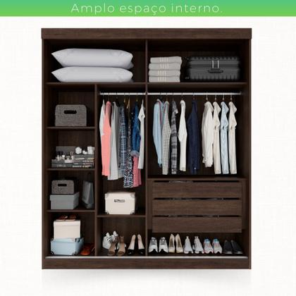 Imagem de Guarda Roupa Casal 2 Portas de Correr 3 Gavetas Búzios 100% MDF