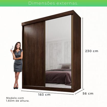 Imagem de Guarda Roupa Casal 2 Portas de Correr 3 Gavetas Búzios 100% MDF