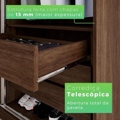 Imagem de Guarda Roupa Casal 2 Portas de Correr 3 Gavetas Búzios 100% MDF