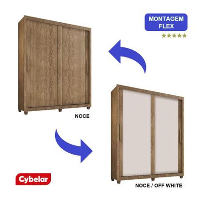 Guarda roupa Casal 2 Portas de correr 4 Gavetas em MDP Zurique