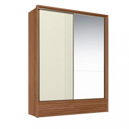 Imagem de Guarda Roupa Casal 2 Portas de Correr 4 Gavetas Ripada Flex Democrata Santos Andira