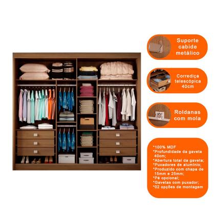 Guarda Roupa Casal 2 Portas De Correr 6 Gavetas - Alpoim Imagem de Guarda Roupa Casal 2 Portas De Correr 6 Gavetas