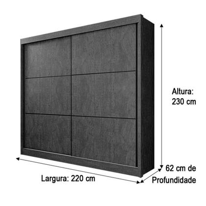 Guarda Roupa Casal 2 Portas De Correr 6 Gavetas - Alpoim Imagem de Guarda Roupa Casal 2 Portas De Correr 6 Gavetas