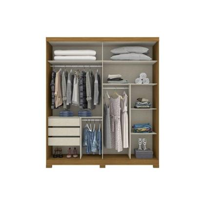 Imagem de Guarda Roupa Casal 2 Portas de Correr e 3 Gavetas Verg Branco/Rosa - Henn