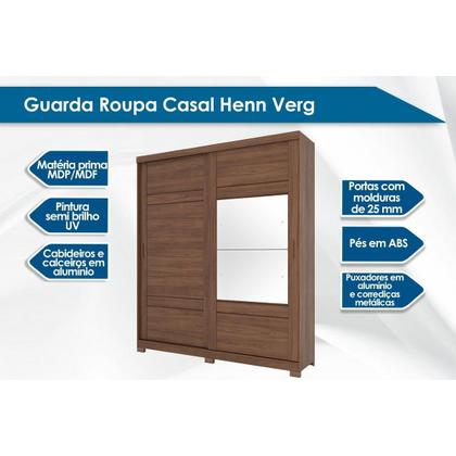 Imagem de Guarda Roupa Casal 2 Portas de Correr e 3 Gavetas Verg Branco/Rosa - Henn