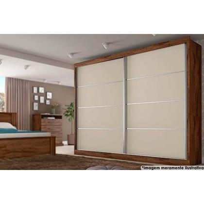 Imagem de Guarda Roupa Casal 2 Portas de Correr e 4 Gavetas Verona Plus Peroba/Off White/Peroba - Europa