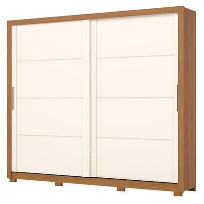 Imagem de Guarda Roupa Casal 2 Portas Deslizantes 4 Gavetas Palace D237 com Armário Multiuso Prime Cinamomo Off White - Henn