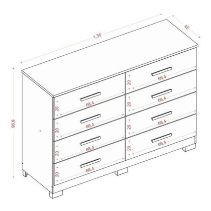 Imagem de Guarda Roupa Casal 2030230 Atacama Areia Com Multiuso New 2000192 E Cômoda 2014148 Atacama - Aramóveis