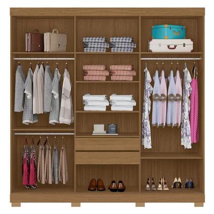 Imagem de Guarda Roupa Casal 2030230 Atacama Areia Com Multiuso New 2000192 E Cômoda 2014148 Atacama - Aramóveis