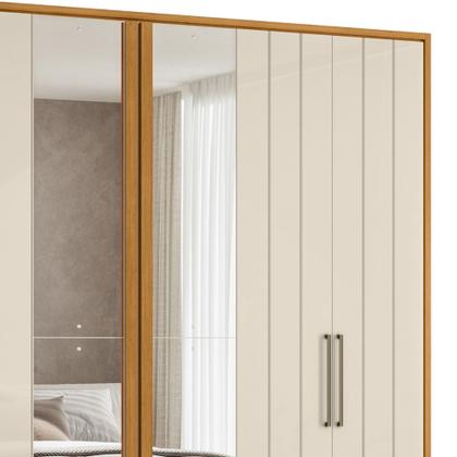 Imagem de Guarda Roupa Casal 250cm Com Espelho Vibe Off/Cinamomo Z10 - Mpozenato