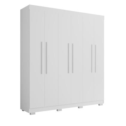 Imagem de Guarda Roupa Casal 2m 6 Portas 4 Gavetas Porto Bello Branco - Rud Rack
