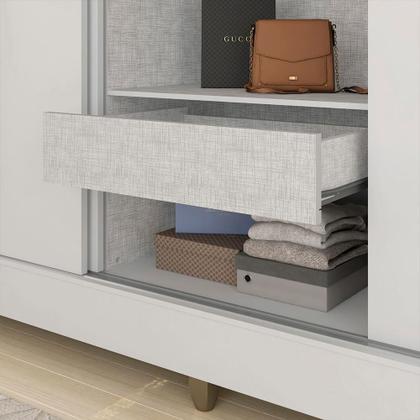 Imagem de Guarda Roupa Casal 3 Portas 1 Gavetas Alice Branco