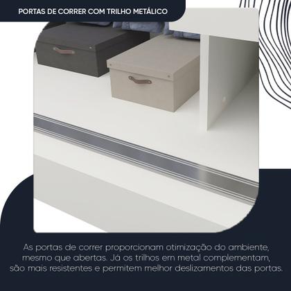 Imagem de Guarda-roupa Casal 3 Portas 1 Porta Espelhada com Pés Milão Yescasa 100% MDF