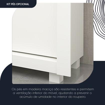 Imagem de Guarda-roupa Casal 3 Portas 1 Porta Espelhada com Pés Milão Yescasa 100% MDF