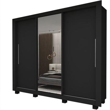 Imagem de Guarda-roupa Casal 3 Portas 1 Porta Espelhada com Pés Milão Yescasa 100% MDF