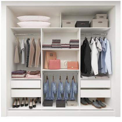 Imagem de Guarda-Roupa Casal 3 Portas 1 Porta Espelhada Milão 100% MDF Yescasa Branco