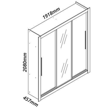 Imagem de Guarda-roupa Casal 3 Portas 1 Porta Espelhada Milão Yescasa 100% MDF
