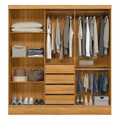 Imagem de Guarda-roupa Casal 3 Portas 4 Gavetas Plata