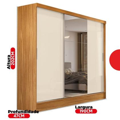 Imagem de Guarda-roupa Casal 3 Portas 4 Gavetas Plata