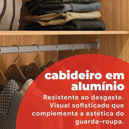 Imagem de Guarda-roupa Casal 3 Portas 4 Gavetas Plata