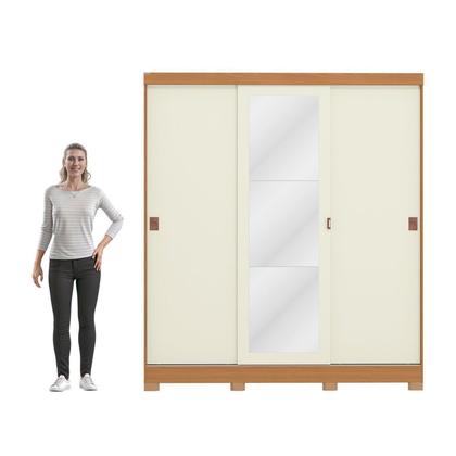 Imagem de Guarda-roupa Casal 3 Portas com Espelho Móveis Kappesberg