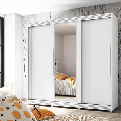 Guarda roupa Casal 3 Portas de correr 5 Gavetas com Espelho Veneto