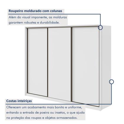 Imagem de Guarda Roupa Casal 3 Portas de Correr 6 Gavetas 270,5cm Spazio 100% MDF