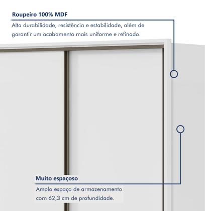 Imagem de Guarda Roupa Casal 3 Portas de Correr 6 Gavetas 270,5cm Spazio 100% MDF