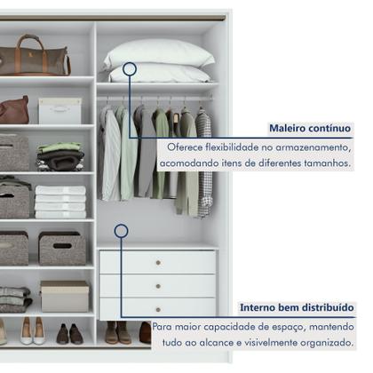 Imagem de Guarda Roupa Casal 3 Portas de Correr 6 Gavetas 270,5cm Spazio 100% MDF