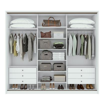 Imagem de Guarda Roupa Casal 3 Portas de Correr 6 Gavetas 270,5cm Spazio 100% MDF