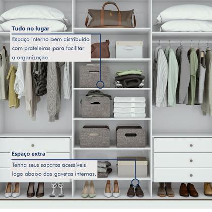 Imagem de Guarda Roupa Casal 3 Portas de Correr 6 Gavetas 270,5cm Spazio 100% MDF