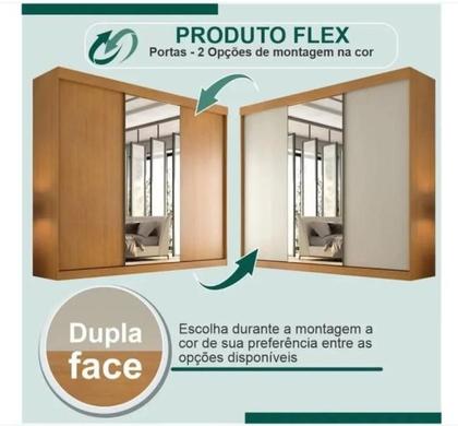 Guarda Roupa Casal 3 Portas de Correr 6 Gavetas Com Espelho 100% MDF ...