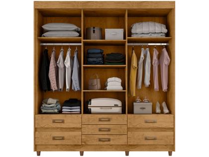 クレモア クラシックフライ70#3-4 Guarda-roupa Casal 3 Portas de Correr 7 Gavetas Araplac 37020