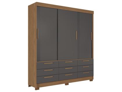 Imagem de Guarda-Roupa Casal 3 Portas de Correr 9 Gavetas 194,40cm Morretes Santos Andirá