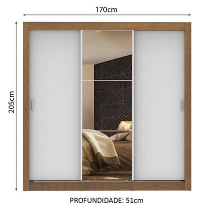 Guarda Roupa Casal 3 Portas de Correr com Espelho Panamá Madesa Imagem de Guarda Roupa Casal 3 Portas de Correr com Espelho Panamá Madesa