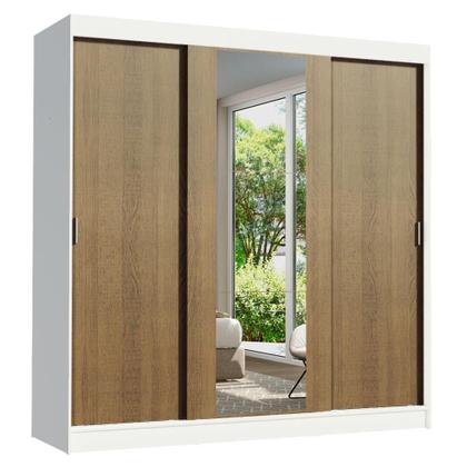 Imagem de Guarda-Roupa Casal 3 Portas de Correr com Espelho Reno Madesa