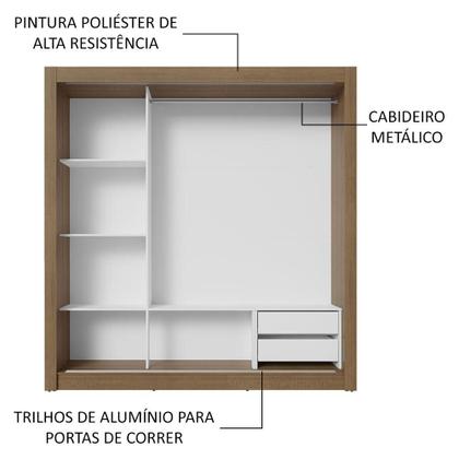 Imagem de Guarda-Roupa Casal 3 Portas de Correr com Espelhos 2 Gavetas Sublime Madesa