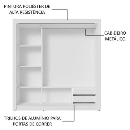 Imagem de Guarda-Roupa Casal 3 Portas de Correr com Espelhos 2 Gavetas Sublime Madesa