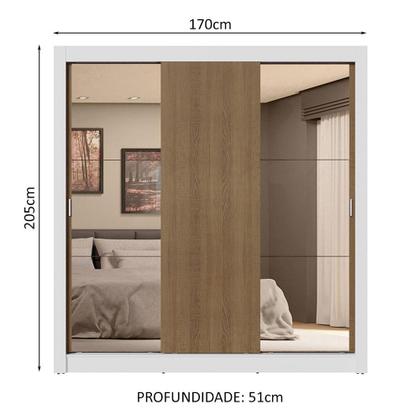 Imagem de Guarda-Roupa Casal 3 Portas de Correr com Espelhos 4 Gavetas Sublime Plus Madesa