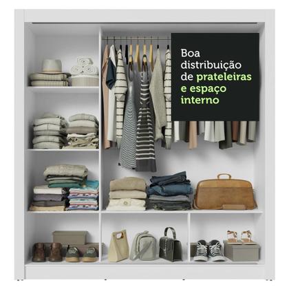 Imagem de Guarda-Roupa Casal 3 Portas de Correr com Espelhos Nobre Madesa