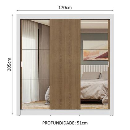 Imagem de Guarda-Roupa Casal 3 Portas de Correr com Espelhos Nobre Madesa