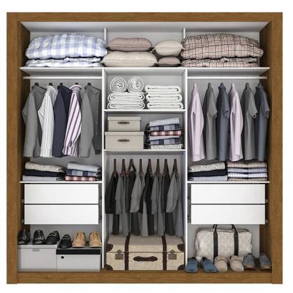 Guarda Roupa Casal 3 Portas e 4 Gavetas com Espelho Central Panamá - Sallêto - Cinamomo Ripado - Salleto Móveis Imagem de Guarda Roupa Casal 3 Portas e 4 Gavetas com Espelho Central Panamá - Sallêto - Cinamomo Ripado