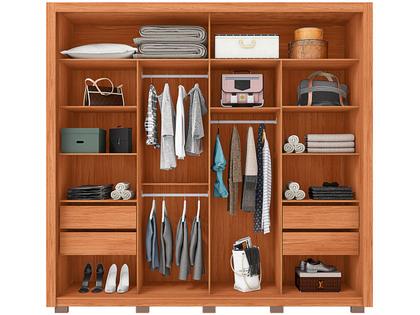 Imagem de Guarda-roupa Casal 4 Gavetas 2 Portas Caemmun Romanus