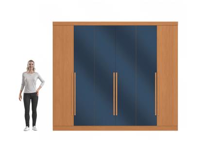 Imagem de Guarda-roupa Casal 4 Gavetas 6 Portas Kappesberg Roma