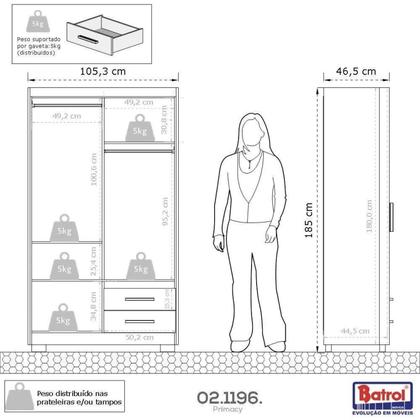 Imagem de Guarda Roupa Casal 4 Portas 2 Gavetas Primacy