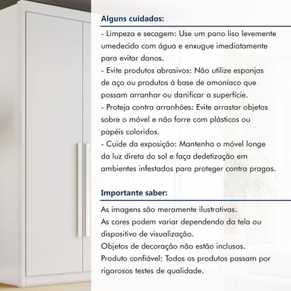 Imagem de Guarda-Roupa Casal 4 Portas 4 Gavetas 100% MDF Eloá Branco