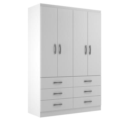 Imagem de Guarda Roupa Casal 4 Portas 6 Gavetas Treviso Yescasa Branco