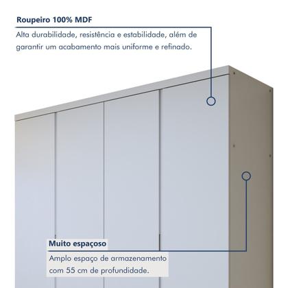 Imagem de Guarda Roupa Casal 4 Portas com 5 Gavetas 100% MDF Urbano